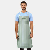 Bistro Foodie Green Ivy Café Stripe Patroon Schort (Gedragen)