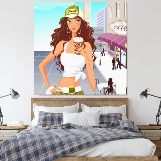 Bistro Girl Wrapped Canvas (Insitu (Slaapkamer))