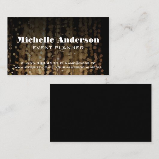 Bistro Lights Hanging | Evenementen Visitekaartje (Voorkant / Achterkant)