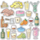 Bistro Menu Icons Sticker Collectie (Voorkant)