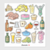 Bistro Menu Icons Sticker Collectie (Vel)