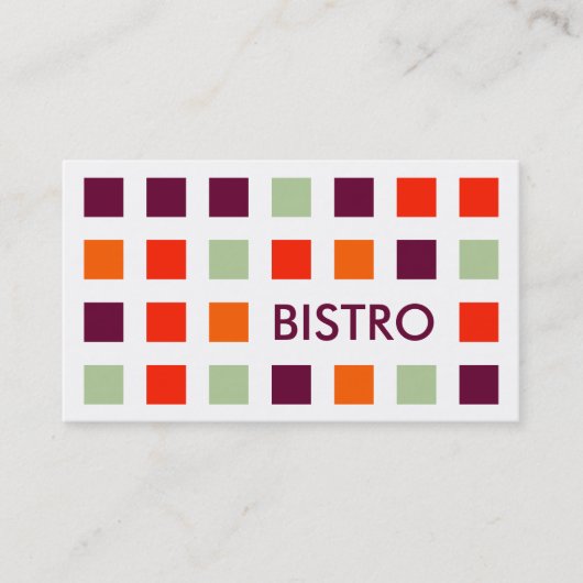BISTRO (moskeesvierkantjes) Visitekaartje (Voorkant)