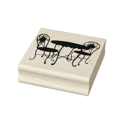 Bistro Patio Furniture Silhouette Original Art Rubberstempel (Stempel)