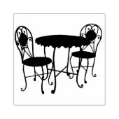 Bistro Patio Furniture Silhouette Original Art Rubberstempel (Afrduk)
