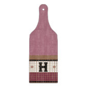 Bistro Tegel Cranberry en Gold Monogram Snijplank (Voorkant)