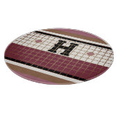 Bistro Tegel Cranberry en Gold Monogram Snijplank (Hoek)