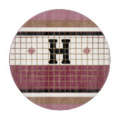 Bistro Tegel Cranberry en Gold Monogram Snijplank (Voorkant)