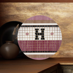 Bistro Tegel Cranberry en Gold Monogram Snijplank