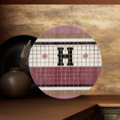  Bistro Tegel Cranberry en Gold Monogram Snijplank