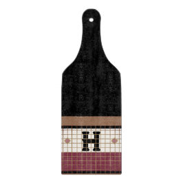  Bistro Tegel Cranberry en Gold Monogram Snijplank