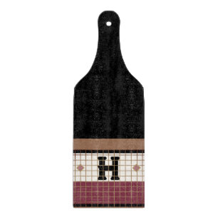  Bistro Tegel Cranberry en Gold Monogram Snijplank