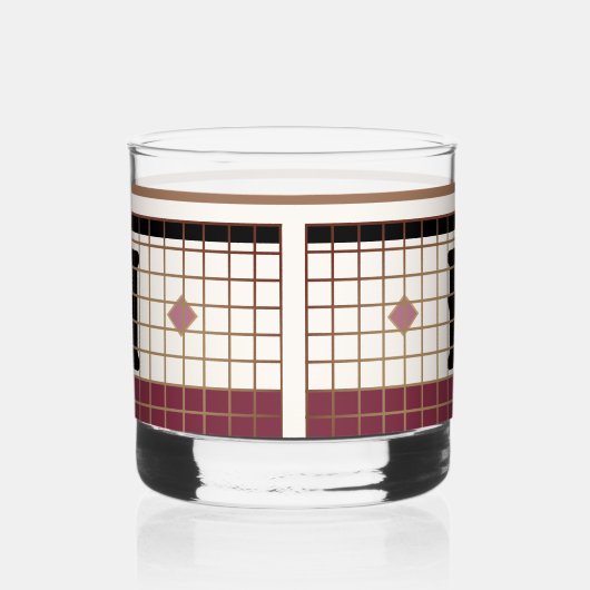Bistro Tegel Cranberry en Gold Monogram Whisky Glas (Rechts)