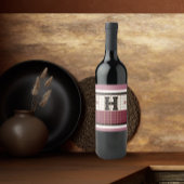 Bistro Tegel Cranberry en Gold Monogram Wijn Etiket