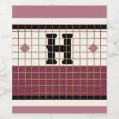 Bistro Tegel Cranberry en Gold Monogram Wijn Etiket (Enkel label)