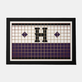  Bistro Tegel Paarse en Gouden Monogram Deurmat