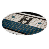  Bistro Tegel Turquoise en Gouden Monogram Snijplank (Hoek)