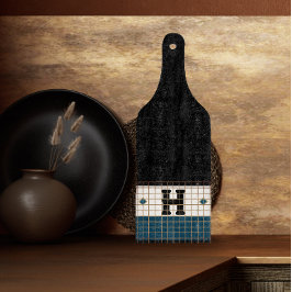  Bistro Tegel Turquoise en Gouden Monogram Snijplank