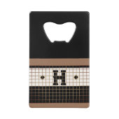  Bistro Tegel Zwart en Goud Monogram Creditkaart Flessenopener (Voorkant)