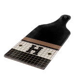  Bistro Tegel Zwart en Goud Monogram Snijplank (Hoek)