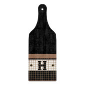  Bistro Tegel Zwart en Goud Monogram Snijplank (Voorkant)