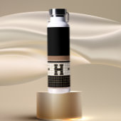  Bistro Tegel Zwart en Goud Monogram Waterfles