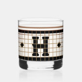  Bistro Tegel Zwart en Goud Monogram Whisky Glas (Achterkant)