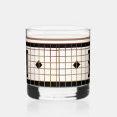  Bistro Tegel Zwart en Goud Monogram Whisky Glas (Links)