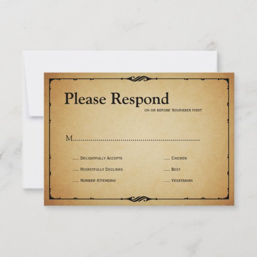 Bistro Wedding rsvp Kaartje (Voorkant)