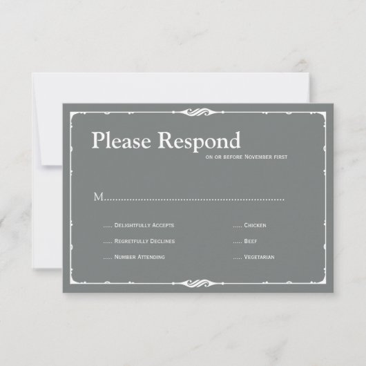 Bistro Wedding rsvp Kaartje (Voorkant)