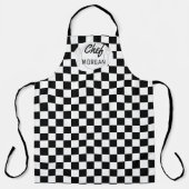  Bistro Zwart-wit Checkerboard Mannen Schort (Voorkant)