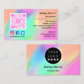 Bit Me Pink QR Code Logo Social Media Twitt Visitekaartje (Voorkant / Achterkant)