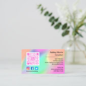 Bit Me Pink QR Code Logo Social Media Twitt Visitekaartje (Staand voorkant)