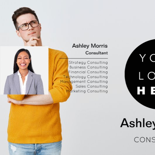 Bit Me QR Code Logo Foto Professional Black White Visitekaartje