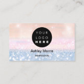 Bit Me QR Code We accepteren Bitcoin Blue Ombre Visitekaartje (Achterkant)