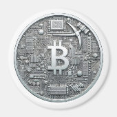 BitCap BitCoin Zilveren magneet (Voorkant)