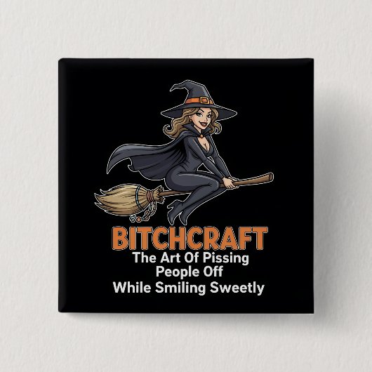 "BITCHCRAFT" | Grappige woorddefinitie Button (Voorkant)