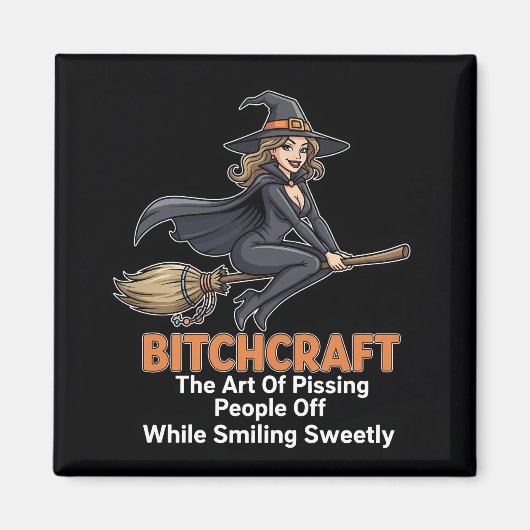 "BITCHCRAFT" | Grappige woorddefinitie Magneet (Voorkant)