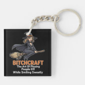 "BITCHCRAFT" | Grappige woorddefinitie Sleutelhang Sleutelhanger (Achterkant)