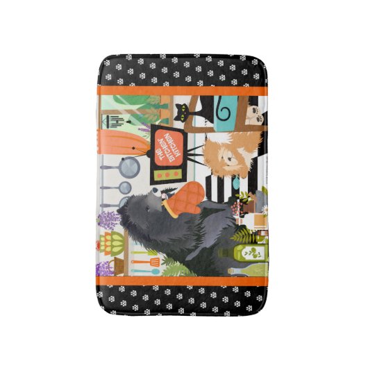 BITCHEN KITCHEN cute dog cooking chef floor mat (Voorkant Verticaal)