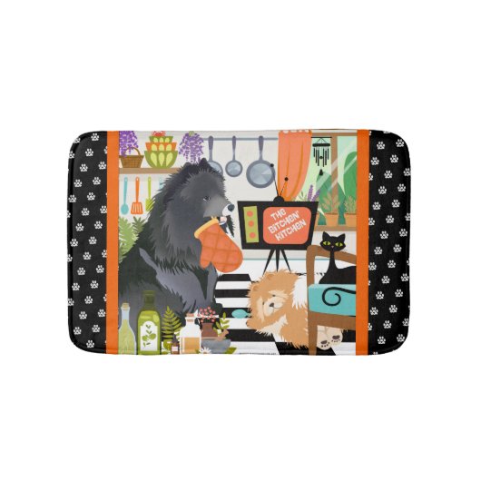 BITCHEN KITCHEN cute dog cooking chef floor mat (Voorkant)
