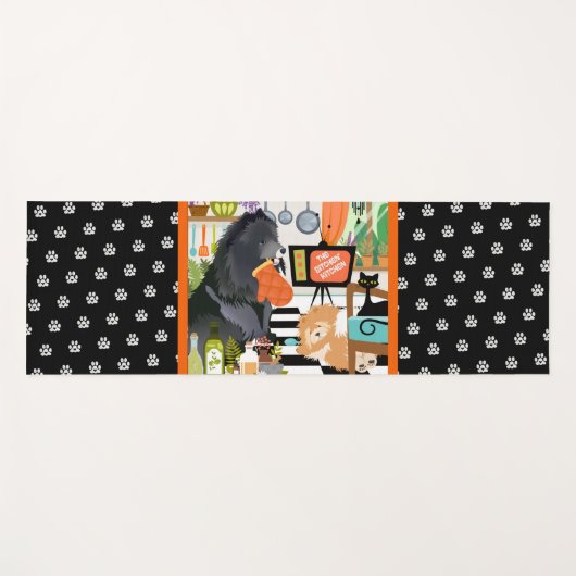BITCHEN KITCHEN cute dog cooking chef Yogamat (Voorkant (horizontaal))