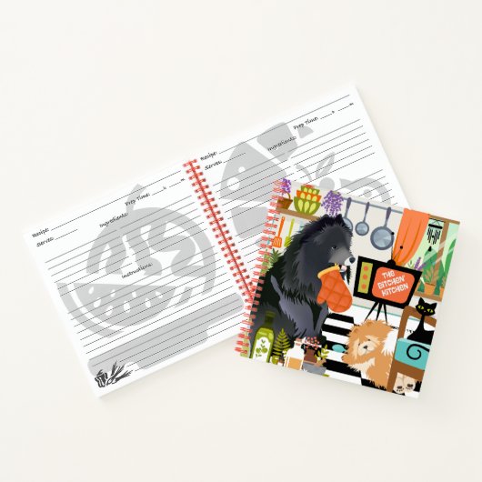 BITCHEN KITCHEN cute dog cooking RECIPE Notebook Notitieboek (Binnen)