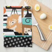 BITCHEN KITCHEN cute dog cooking Theedoek (Quarter Fold)