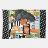 BITCHEN KITCHEN cute dog cooking Theedoek (Horizontaal)