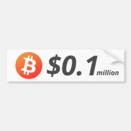 Bitcoin $0.1M ($100K) Een miljoen Bumpersticker