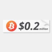 Bitcoin $ 0,2 miljoen ($ 200.000) Een miljoen Bumpersticker (Voorkant)
