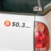 Bitcoin $0.3M ($300K) Een miljoen Bumpersticker (Op Truck)