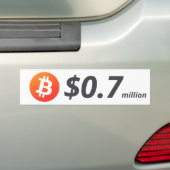 Bitcoin $ 0,7 miljoen ($ 700.000) Een miljoen Bumpersticker (Op auto)