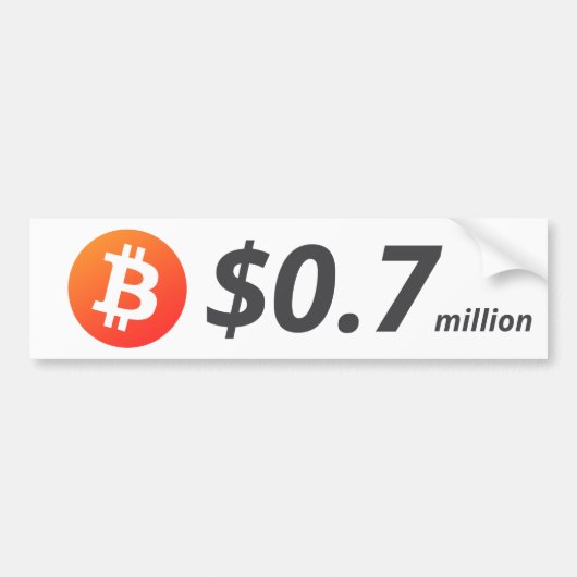 Bitcoin $ 0,7 miljoen ($ 700.000) Een miljoen Bumpersticker (Voorkant)