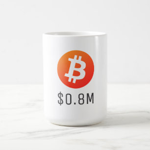 Bitcoin $0.8M ($800K) Een miljoen Magische Mok